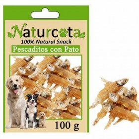 Натурални лакомства за кучета Naturcota- сушени цели рибки, обвити в пилешко месо, 100гр